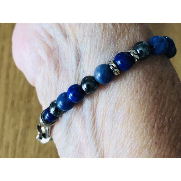 Brand New W/Tags John Hardy Lapis Lazuli, Sodalite & Hematite Bead Bracelet Sz M - Picture 2 of 9